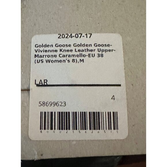 Golden Goose $999 Vivienne Knee-High Leather Boots Marrone Caramello Womens 38/8 - Picture 6 of 6